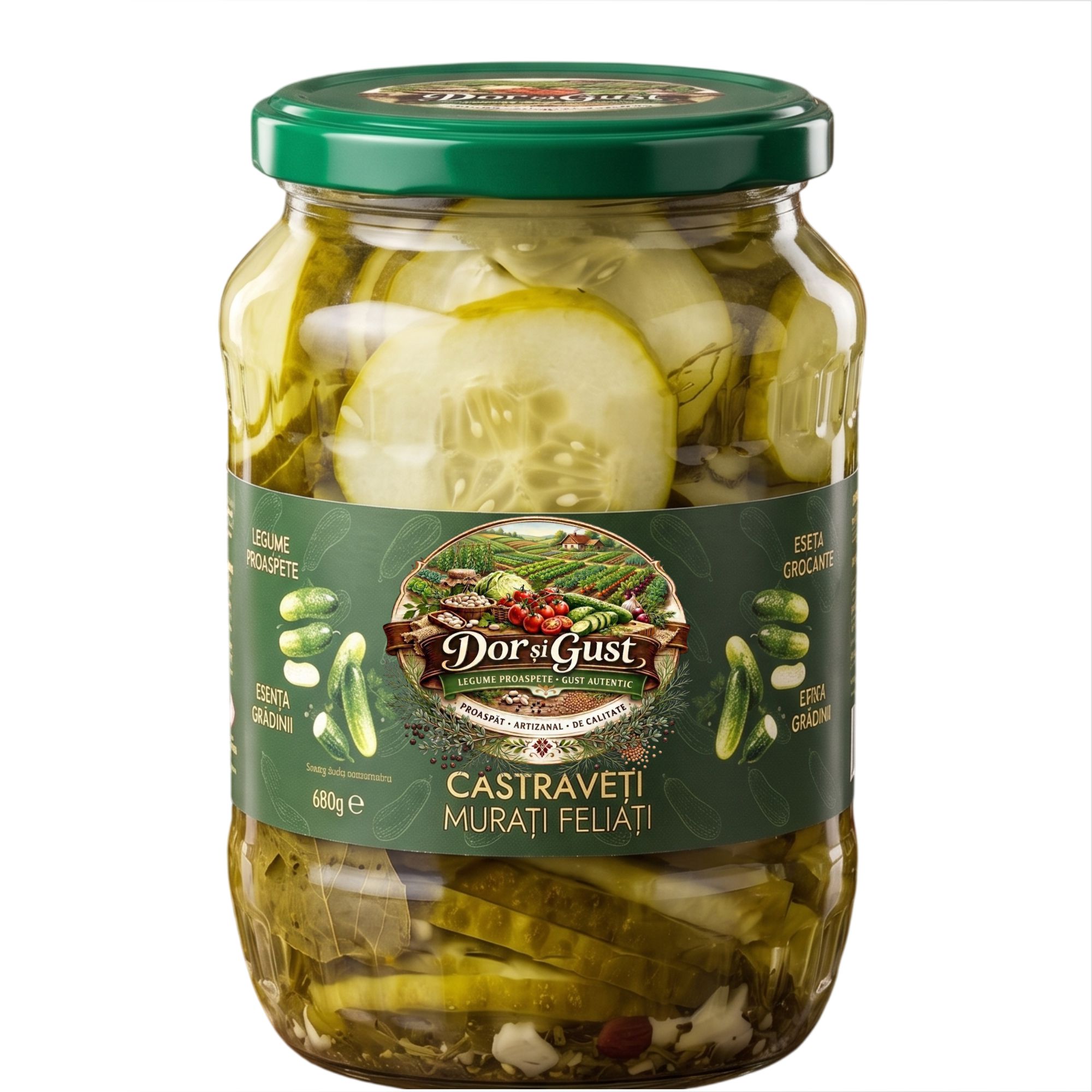 CASTRAVEȚI MURAȚI, FELIAȚI 680g COMANDA MINIMA 6 bucati din gama DOR SI GUST!