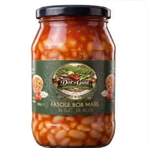 FASOLE ALBA IN SUC DE ROȘII 480g COMANDA MINIMA 6 bucati din gama DOR SI GUST!