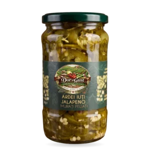 ARDEI IUȚI JALAPENO MURAȚI, FELIAȚI 350g COMANDA MINIMA 6 bucati din gama DOR SI GUST!