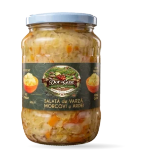 SALATĂ DE VARZĂ, MORCOVI ȘI ARDEI 680g COMANDA MINIMA 6 bucati din gama DOR SI GUST!
